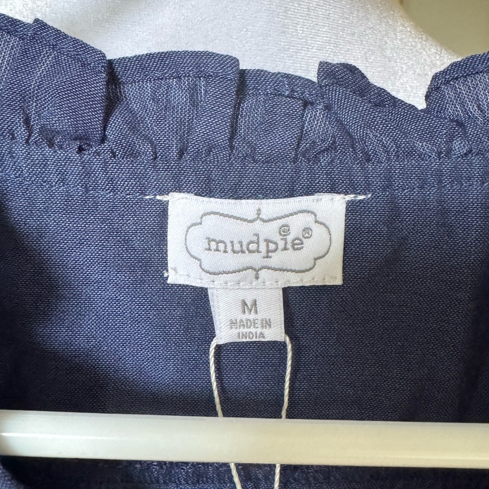 Mud Pie NWT Blue Radford Embroidered Midi Dress-M - Picture 4 of 12